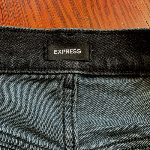 Express Super Skinny Damenjeans hoher Bund Knopfleiste schwarz Denim – Größe 16R - Bild 6 von 12