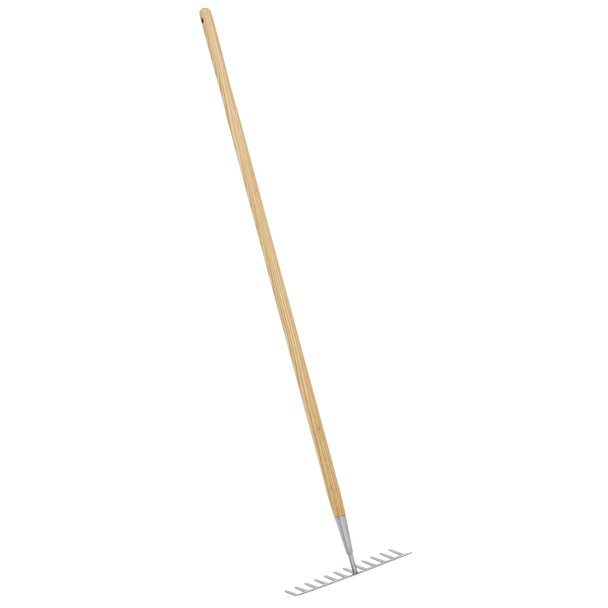 Sealey Premier Garden Rake with Long Ash Handle & Stainless Steel Tines GTWH011