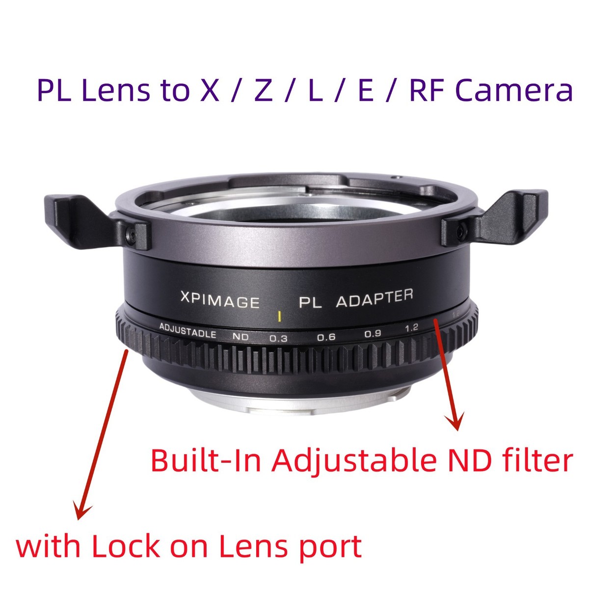 XPimage Lock ND Adapter for PL Lens to Sony E Nikon Z Leica L Fuji