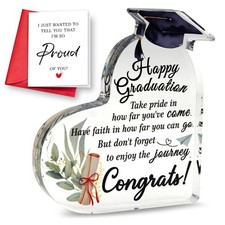 Happy Graduation Heart Acrylic Decor with Card Set Gifts for Women, Best 2026...