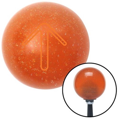 Orange Pointing Arrow Up Orange Metal Flake Shift Knob w/ M16x1.5 Insert Auto