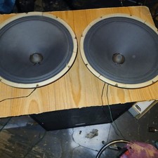 pair Vintage Hammond Heppner 15" Alnico Guitar Tone Cabinet Instrument Speaker