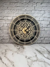 Wooden Wall Clock Roman Numerals Vintage Style Home Decor 11.5 Inch