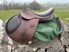 15 Arena by Bates Jump Saddle In Brown Adjustable Some Cosmetic Damage