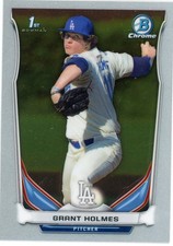 2014 Bowman Chrome Draft Prospect Rookie Grant Holmes #18 Braves