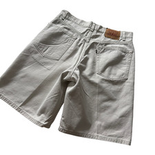 Vintage 1998 Levi’s 569 Gray White Loose Boxy Fit Shorts USA Made Black Tab 34