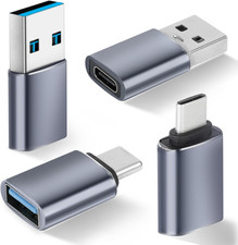 USB to USB C Adapter 4 Pack, 2 Type C Female to a Male Charger Converter