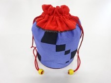 7066880: JAPANESE KIMONO / VINTAGE DRAWSTRING BAG / WOVEN CHECKERED