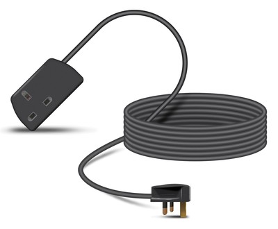 1-fach Netzkabel Verlängerungskabel schwarz