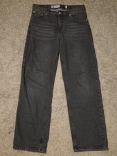 Levi's SilverTab Stay Loose Jeans Kids Sz 16 Reg W28 L30 Black Baggy Skater Fade