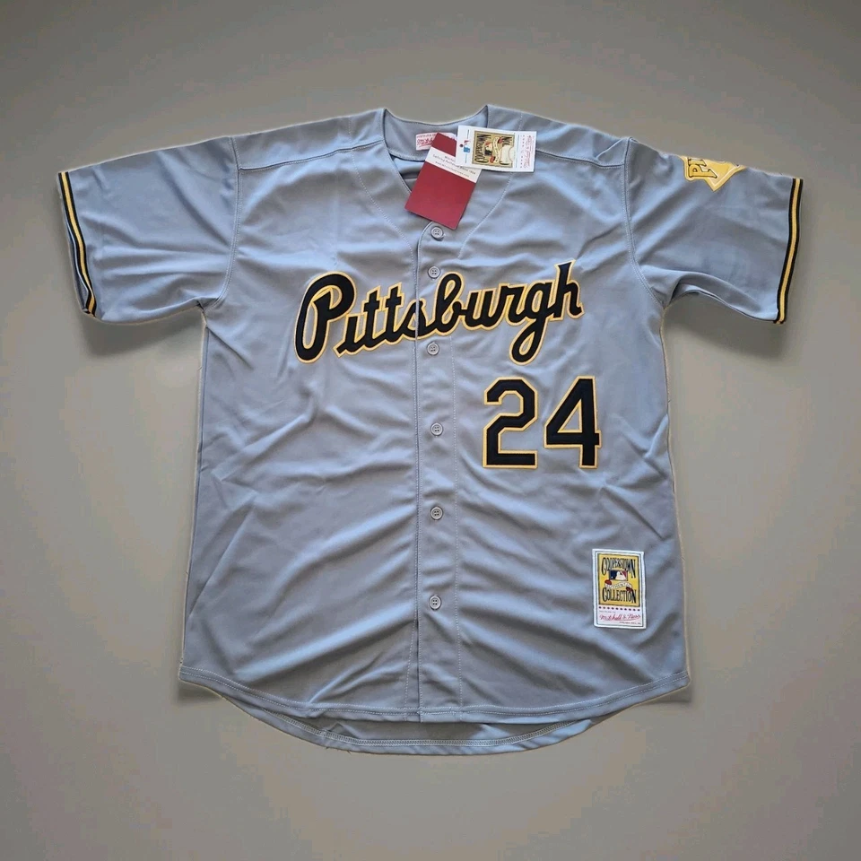 Camiseta deportiva gris Cooperstown Barry Bonds 1992 Pittsburgh Pirates con parche XL para hombre Foto 2 de 4