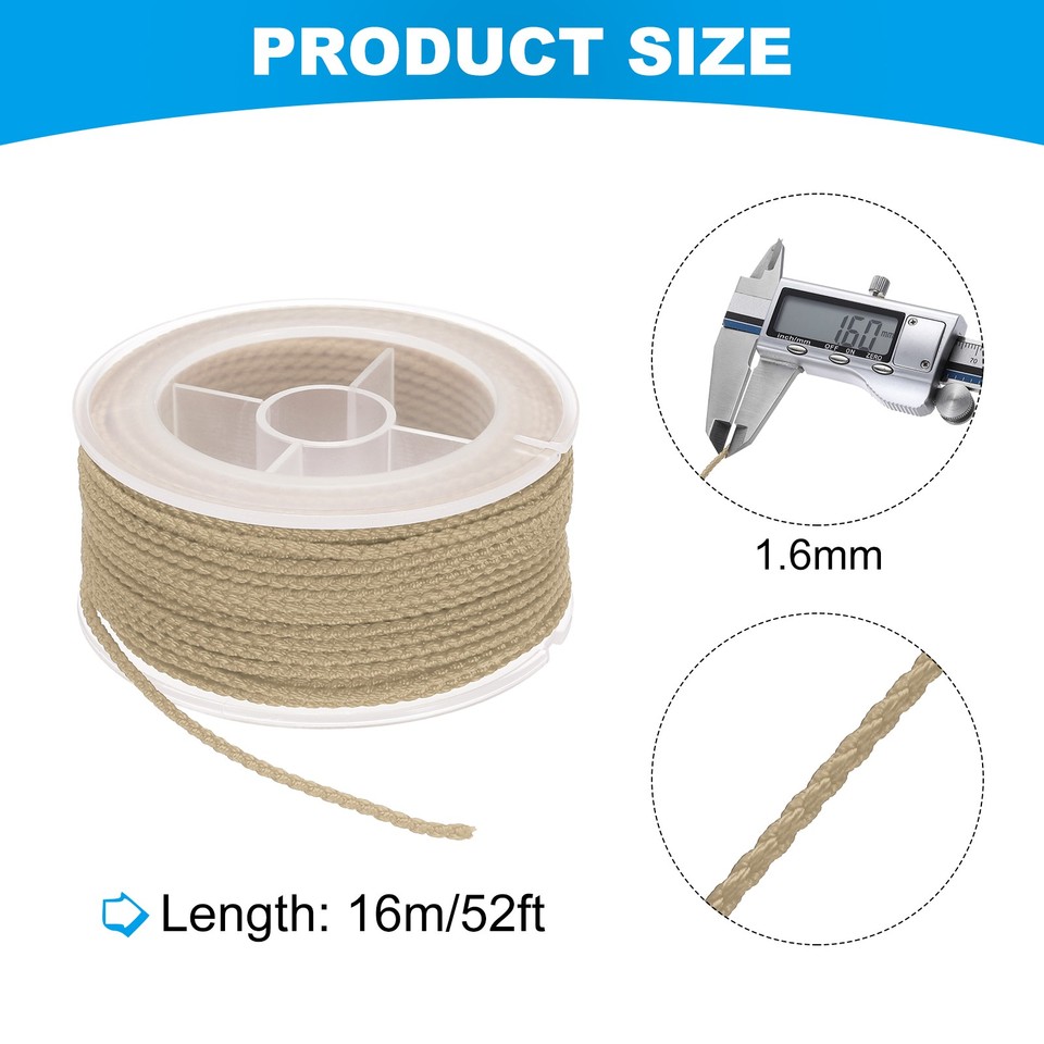 Nylon Thread Twine Beading Cord, 52ft Bracelets String Cord Rope, Khaki ...