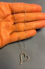 10k White Gold Diamond Heart Pendant Necklace