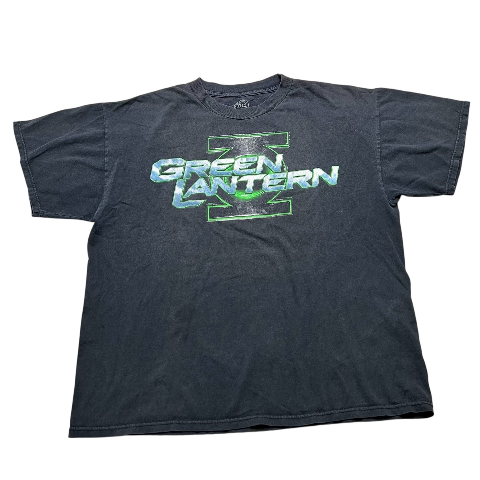 Y2K DC Comics Green Lantern T-Shirt Men’s XL Black Superhero Graphic Vintage