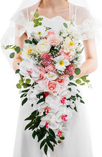 Elegant 16" Silk Wedding Bouquet for Bride - Perfect for Ceremony  Anniversary