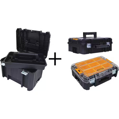 TSTAK VI 17 In. Deep Tool Box, TSTAK II Flat Top Tool Case and TSTAK V Stackable