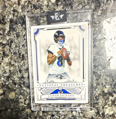 Panini 2025 National Treasures Lamar Jackson Ravens #7 Base Serial Numbered /99