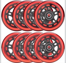 HeyZomm Inline Skate Wheels 72mm w/ABEC-9 Bearings 8pk RED