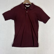 Vintage Woolrich Mens Polo Shirt Medium Maroon Short Sleeve USA Made Cotton