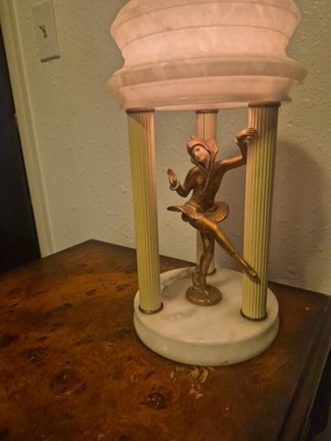 Art Deco Dancing Pixie Lamp  Gerado  by J.B.Hirsch Dome 14.25  H