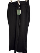 Halara High Waisted Zipper Pocket Wide Leg Work Pants L Black
