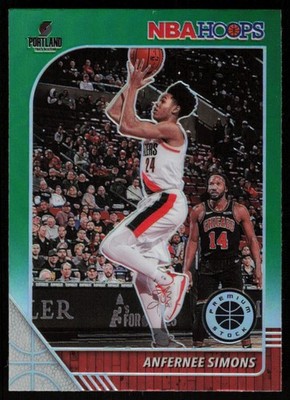 2019-20 Hoops Premium Stock Green Anfernee Simons Portland Trail Blazers #268