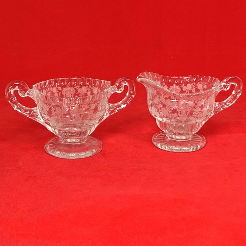 Cambridge Wallace Rose Point Small Sugar and Creamer - Picture 3 of 3