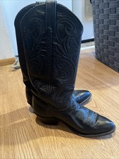 Vintage Dan Post Women s Black Leather Cowboy Boots Size 6m