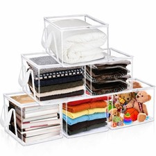 6 Pack Small Clear Storage Bags, Clear Cube Bags with Zipper Handles