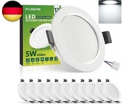 LED Einbaustrahler 230V 5W, LED Spots Flach Kaltweiß 6000K, 68-80Mm Loch