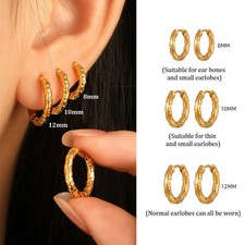 Large 9ct Yellow Gold Filled Creole Hoop Earrings Ladies Jewellery Gift 25mm UK