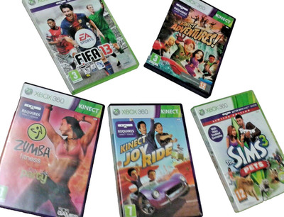 Xbox 360 5 Kinect Spiele Bundle Fifa 13/Abenteuer/Zumba/ Joyride/ Sims 3 Haustiere