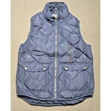 Woolrich Puffer Vest Quilted Down Filled Navy Blue Zip Up Small