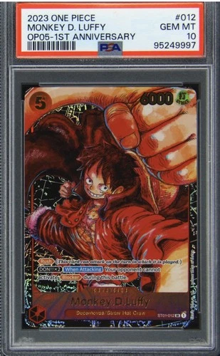 2023 One Piece Monkey.D.Luffy ST01-012 1st Anniversary Promo Card PSA 10