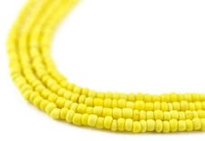 Yellow Matte Glass Seed Beads 2mm 24 Inch Strand