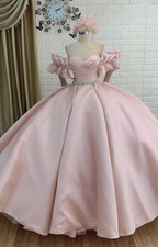 Pink Quinceanera Dresses Off The Shoulder Beading Sweet 15 16 Prom Ball Gowns