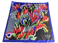 Vintage Cacharel Lou Lou Scarf Large 23" x 23" Italian Polyester Abstract Floral