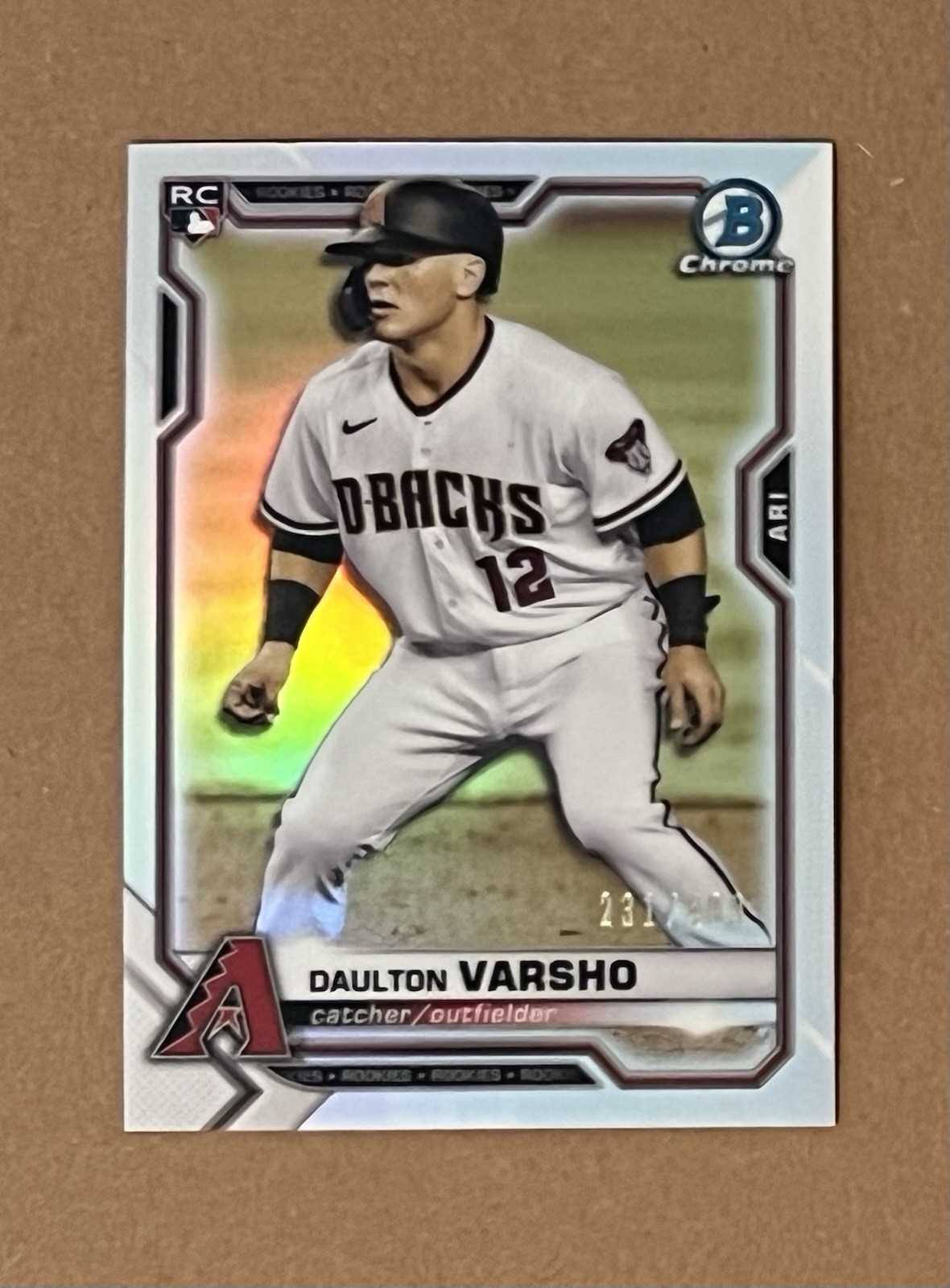 2021 Bowman Chrome Refractor #95 Daulton Varsho RC Rookie #/499