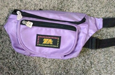 80/90's TA Fanny Belt Bag Adjustable Nylon Waist Black/Purple Pack