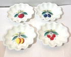 Westmoreland Milk Glass Painted Bead Edge Fruit Dish Bowls 6.5" Set of 4 VTG