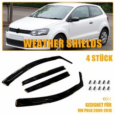 Windabweiser 4x für VW Polo 2009 2010-16 Regenabweiser Seitenscheibe mit 8 Clips