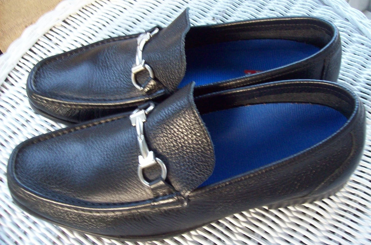 Sandro Moscoloni Sandrino Enrico Horsebit Loafers Black Pebbled Leather size 10 Boardwalk Black Pebble Leather Horse-Bit Loafers main image 3