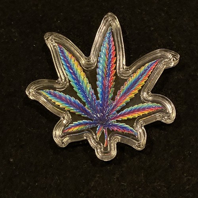 #ad Cannabis MJ 1.5 Gram Colorized Silver – .999 Fine – In Stackable Capsule $33.20