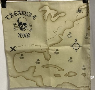 Oriental Trading Treasure Map Bandana 100% Cotton Pirate Map 12 pk New