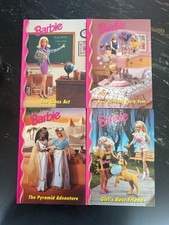 Vintage Lot Of 4 Barbie  Friends Book Club Books Hardcover Pink 90s Grolier