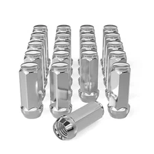 20PCS 1/2-20 Chrome Closed End Bulge Acorn Lug Nuts 1.89 inch - Cone -1.89 inch