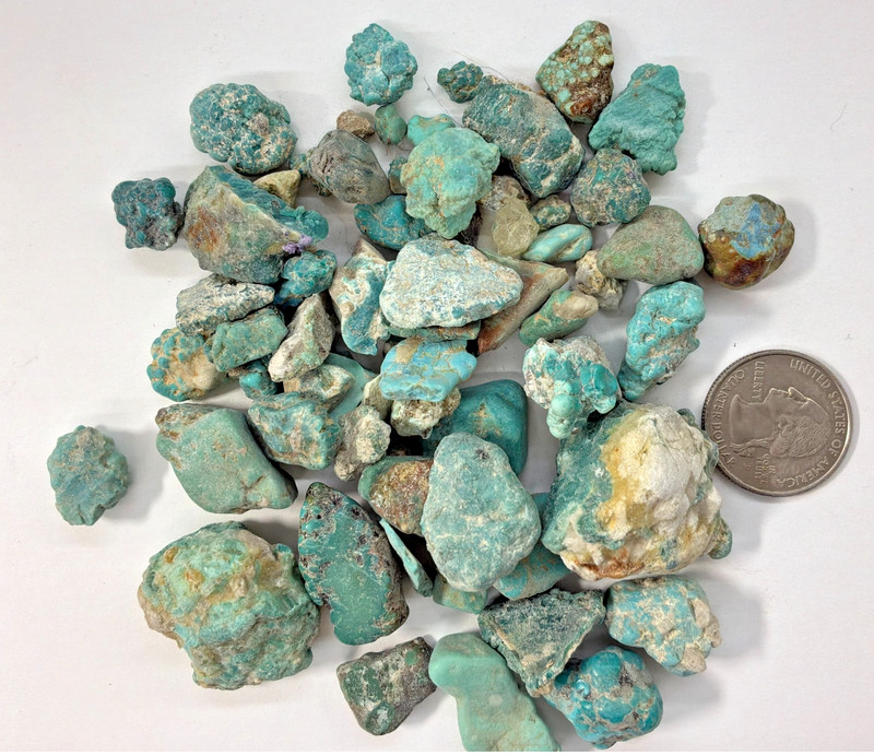145 Grams of Stabilized American Turquoise Rough Nevada Turquoise Fox mine rough