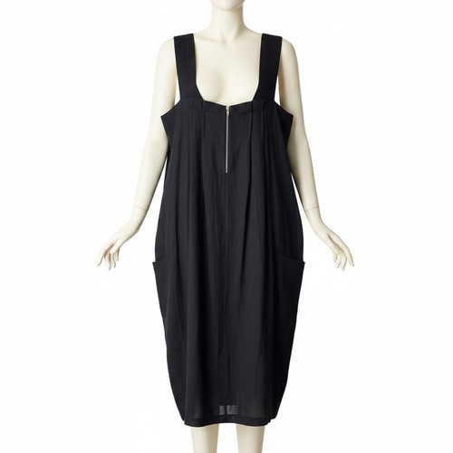 Crea Concept Black Linen Jumper Dress 40 Lagenlook Pinafore NWT US Small