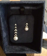 APM Asymmetry Earrings Pearl Zircon