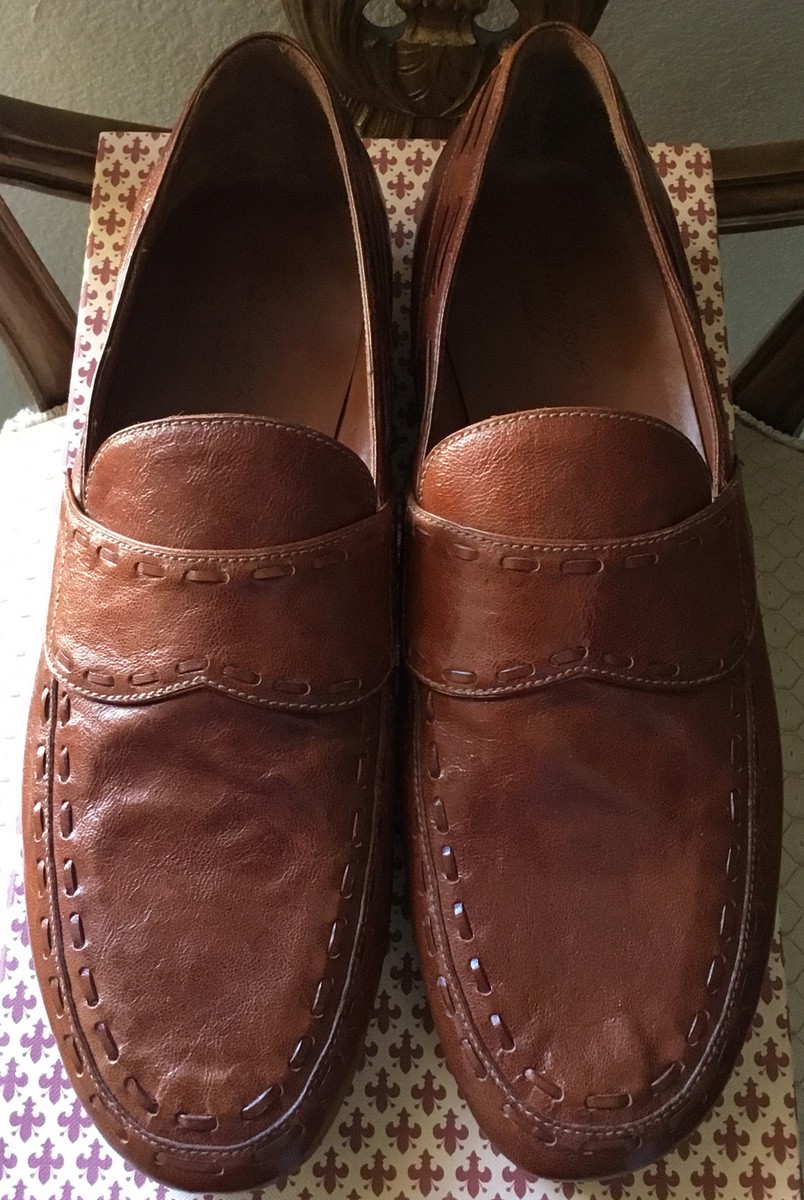 SILVANO LATTANZI MENS $1895 COGNAC HAND MADE LOAFERS SZ. 7.5  display picture 3